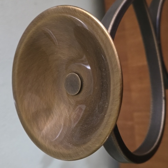 Three tier scroll bent iron/brass candle candelabra holder - Picture 6 of 8